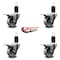 Service Caster 3'' Semi Steel Swivel 1-5/8'' Expanding Stem Caster Set Total Lock Brake, 4PK SCC-EXTTL20S314-SSS-158-4 - alternate 3